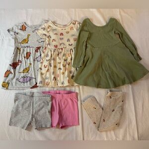 2T Cotton Clothing Bundle with Dinosaur and Rainbow Prints